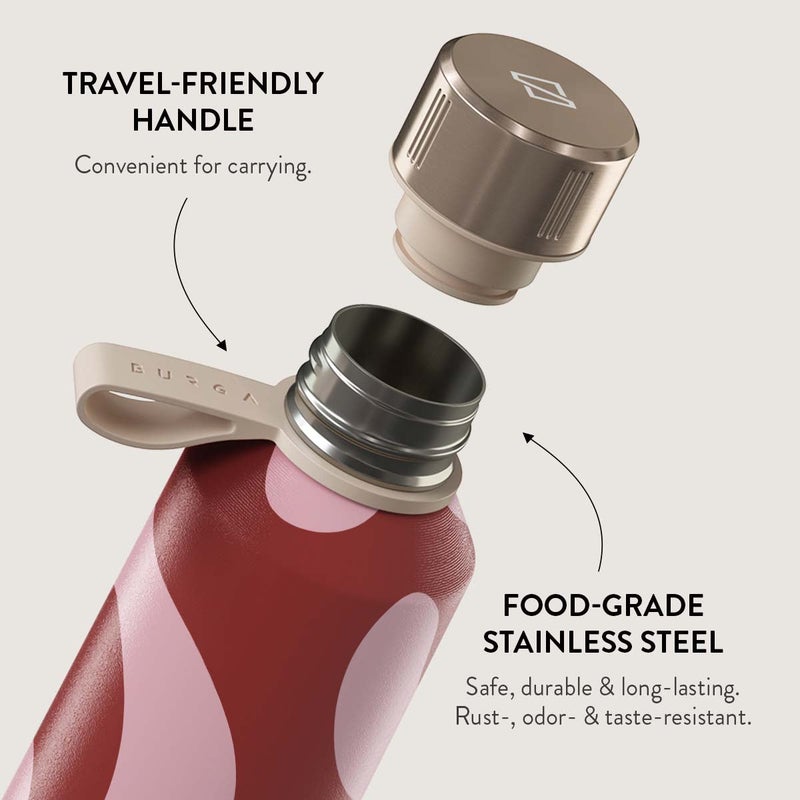 بورجا زجاجة مياه بورغا. حافظ على مشروباتك في درجة الحرارة المثالية وعلى أناقتك لا تشوبها شائبة، سواء في صالة الألعاب الرياضية أو المكتب أو في الهواء الطلق (مرن) (500 مل) - Image 3